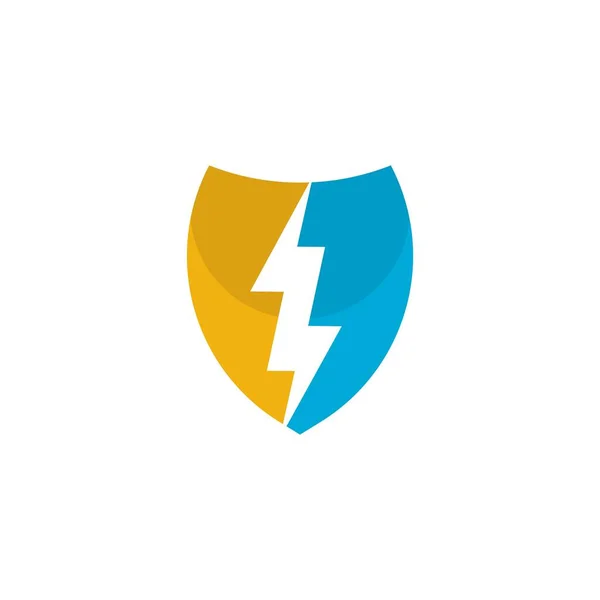 Thunder Shield Logo Vecor Icon Illustration Design — Stock Vector