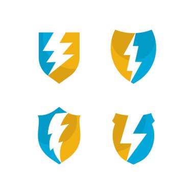gök gürültüsü kalkanı logo vektör çizimi tasarımı 