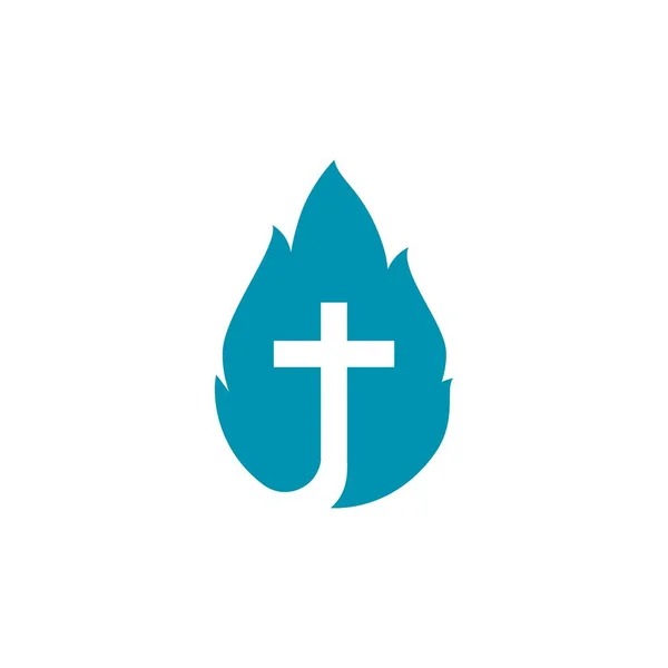 Хрест Полум Векторний Дизайн Логотипу Ілюстрації — стоковий вектор