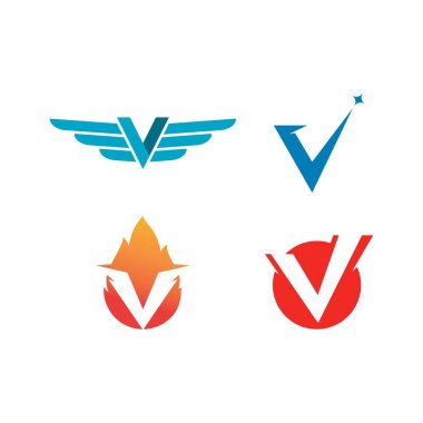 V Harfi logo şablonu vektör illüstrasyon tasarımı