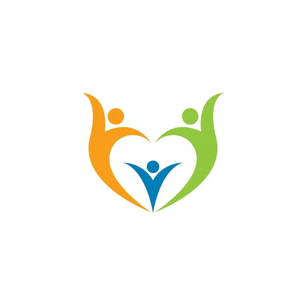 Famiglia Amore Logo Illustrazione Concept Design — Vettoriale Stock