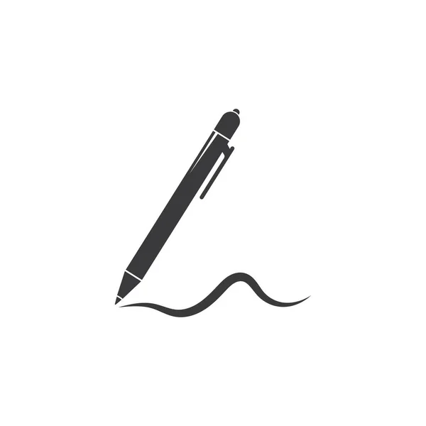 Stift Logo Vektor Einfach Symbol Illustration Design — Stockvektor