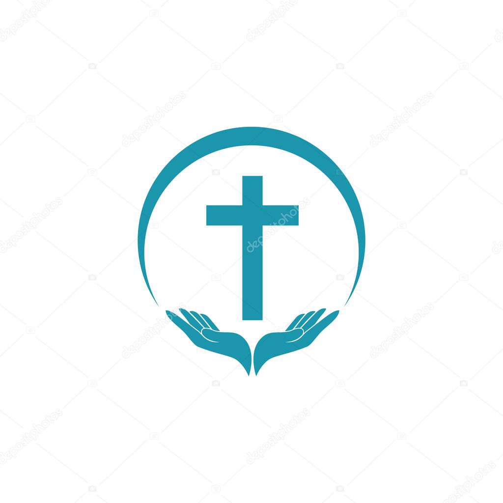 Church logo vector simple illustration design