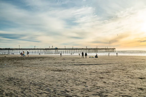 Pismo Beach Kalifornie Usa Ledna 2021 Západ Slunce Pláži Pismo — Stock fotografie