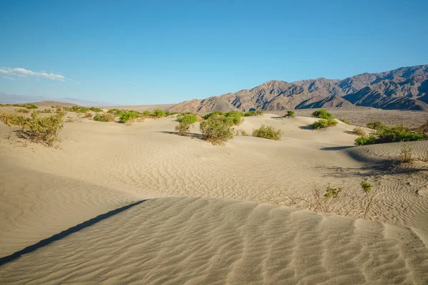 Dunes Sable Montagnes Dans Parc National Vallée Mort Beau Ciel — Photo