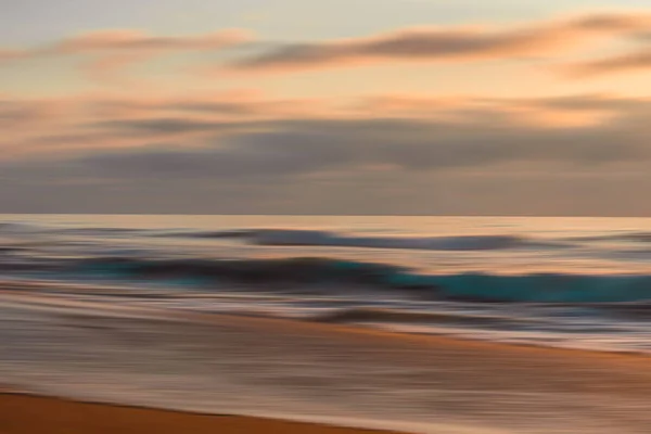Абстрактный Мыс Светло Розового Голубого Оранжевого Цветов Песчаный Пляж Голубой — стоковое фото