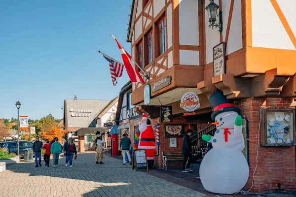 Solvang California Usa December 2021 Christmas Solvang Main Street Street — Stock Fotó