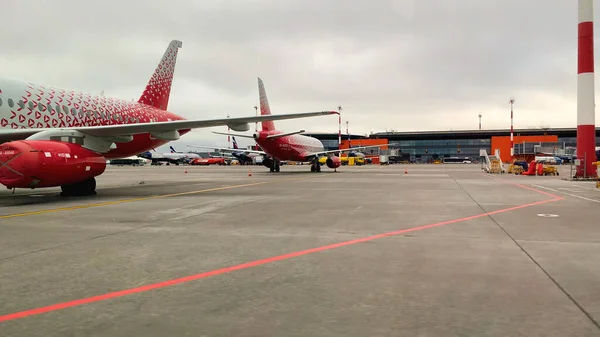 Moscou Russie Septembre 2021 Aéroport International Moscou Sheremetyevo Avions Sur — Photo