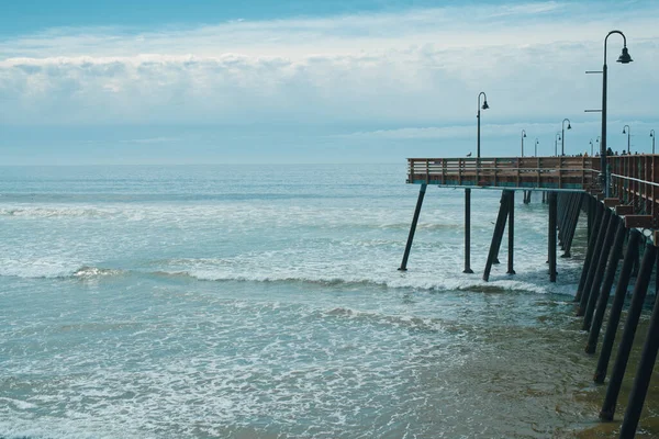 Pismo Beach Jetée Vue Sur Océan Journée Nuageuse Californie Côte — Photo