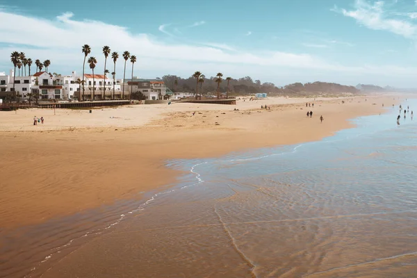 Ampia Spiaggia Sabbiosa Pismo Beach Una Città Costiera Epoca Nella — Foto Stock