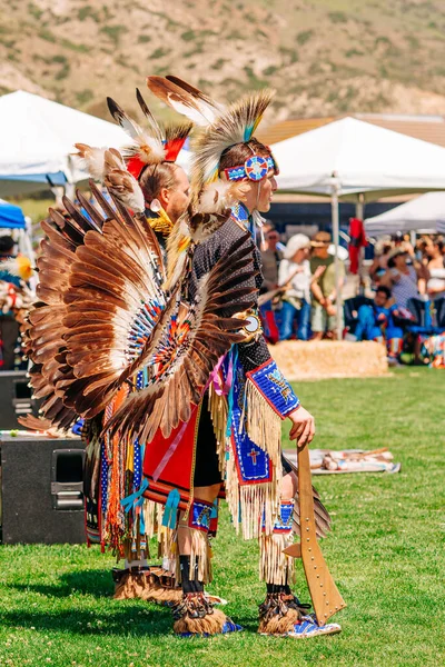 Malibu Kalifornien Usa April 2022 Powwow Indianer Voller Montur Details — Stockfoto