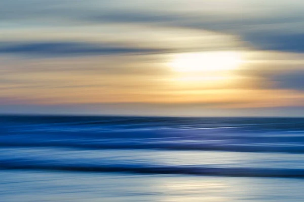 Sunset Sea Abstract Seascape Background Line Art Soft Blur Water — Fotografia de Stock