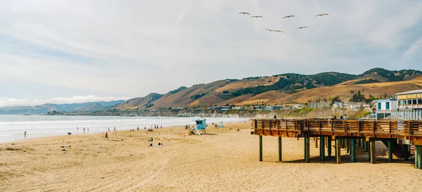 Pismo Beach California Usa June 2022 Wooden Boardwalk Shore Wide — Stock Photo, Image