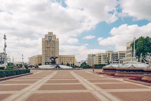 Minsk Weißrussland August 2021 Unabhängigkeitsplatz Der Hauptplatz Von Minsk Stadtzentrum — Stockfoto