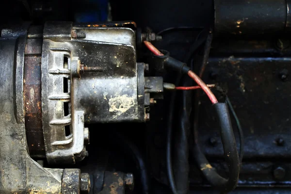 Old vintage diesel engine parts — Stock Photo, Image