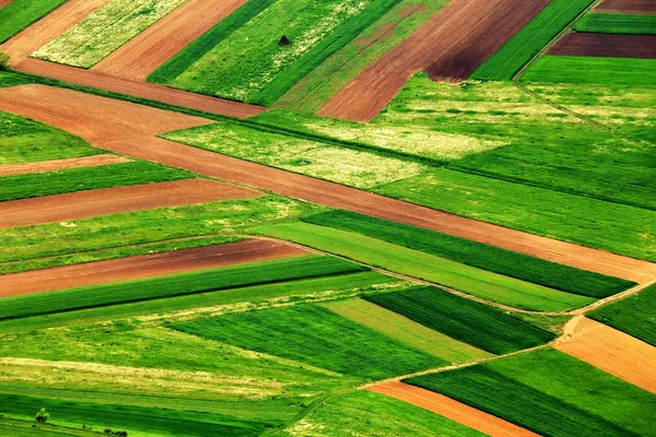 Vue aérienne abstraite d'un paysage agricole de pays — Photo