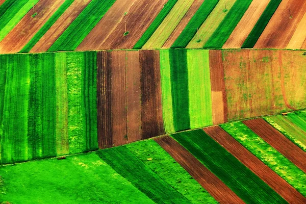 Abstracte luchtfoto van het agrarische landschap van een land — Stockfoto