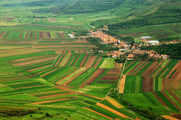 Aerial abstract view of a country agricultural landscape — Stock Photo, Image