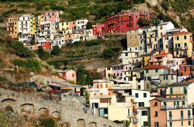 günbatımı ışığı manarola, cinque terre, İtalya