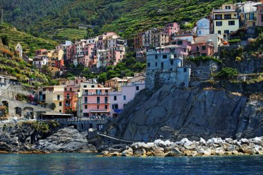 Cinque terre ligurian kıyısında, İtalya, Avrupa