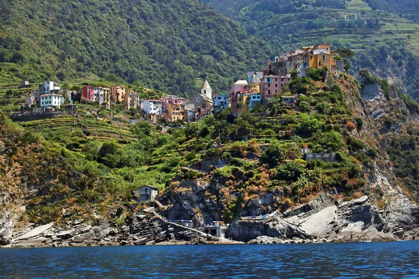 Cinque terre ligurian kıyısında, İtalya, Avrupa — Stok fotoğraf