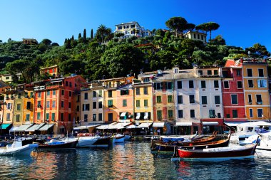Portofino Köyü, ligurian kıyısında, İtalya