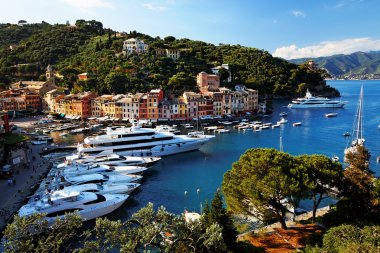 Portofino Köyü, ligurian kıyısında, İtalya