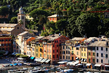 Portofino Köyü, ligurian kıyısında, İtalya