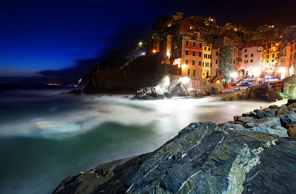 Night falling over Riomaggiore — Stock Photo, Image