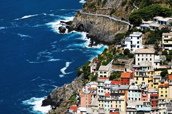 意大利Cinque Terre Riomaggiore村 — 图库照片
