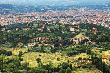 fiesole, Floransa, İtalya'nın havadan görünümü