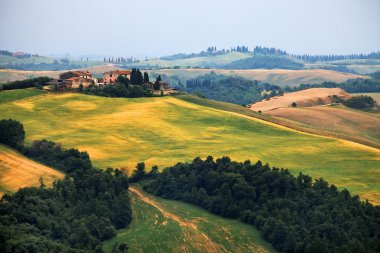 Tipik Toskana manzarası manzarası, İtalya