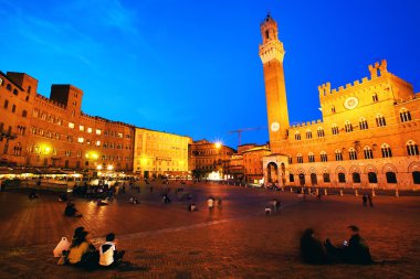 Palazzo Pubblico ile Piazza del Campo, Siena, İtalya