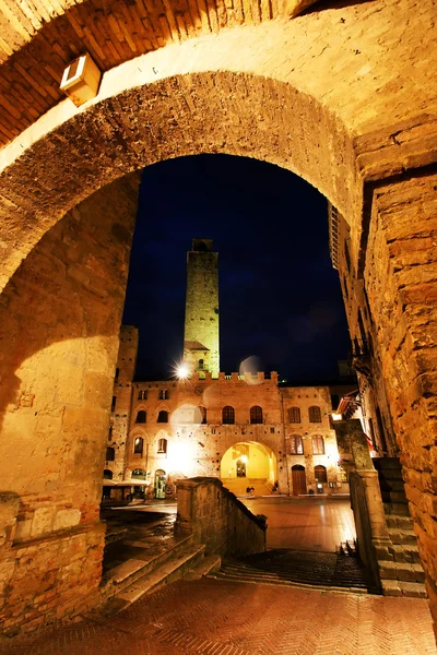 Medeltidsbyn San Gimignano, Italien, Europa — Stockfoto