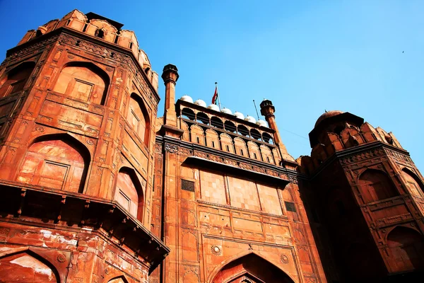 在德里，印度 lal 吉-红堡的建筑细节 — 图库照片