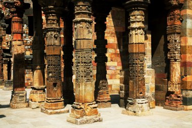 soyut mimari detay qutub (Şah) minar, yeni delhi, Hindistan