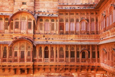 mimari ayrıntılı olarak mehrangarh fort jodhpur, rjasthan, Hindistan