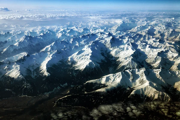 Austrian alps seen from the plane — Stock Photo, Image