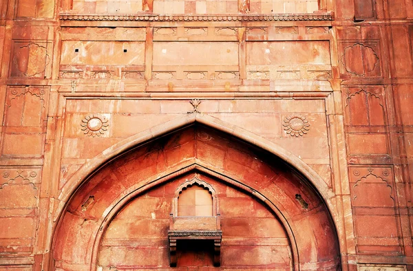 Detalle arquitectónico de Lal Qila - Fuerte Rojo en Delhi, India — Foto de Stock