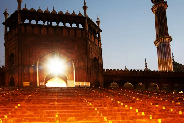 Detalhe arquitetônico da Mesquita Jama Masjid, Old Delhi, Índia . — Fotografia de Stock
