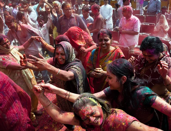 Covered in paint on Holi festival — Stock Photo, Image