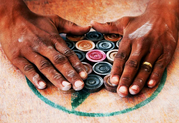 Carrom traditional indian game — Stock Photo, Image