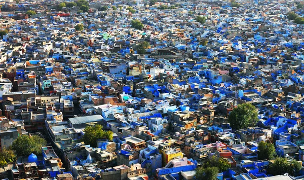 Jodhpur la "ciudad azul" en Rajastán, India - vista desde el Fuerte Mehrangarh — Foto de Stock