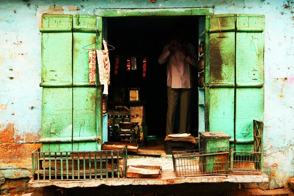 Straatbeeld in oude delhi, india, Azië — Stockfoto