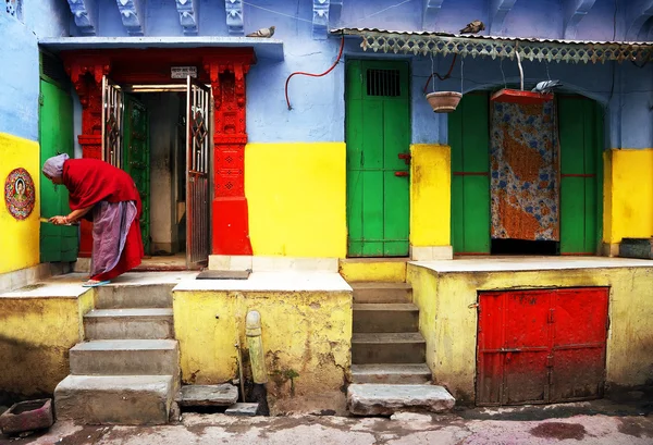 Eski delhi, Hindistan, Asya'nın sokak sahnesi — Stok fotoğraf