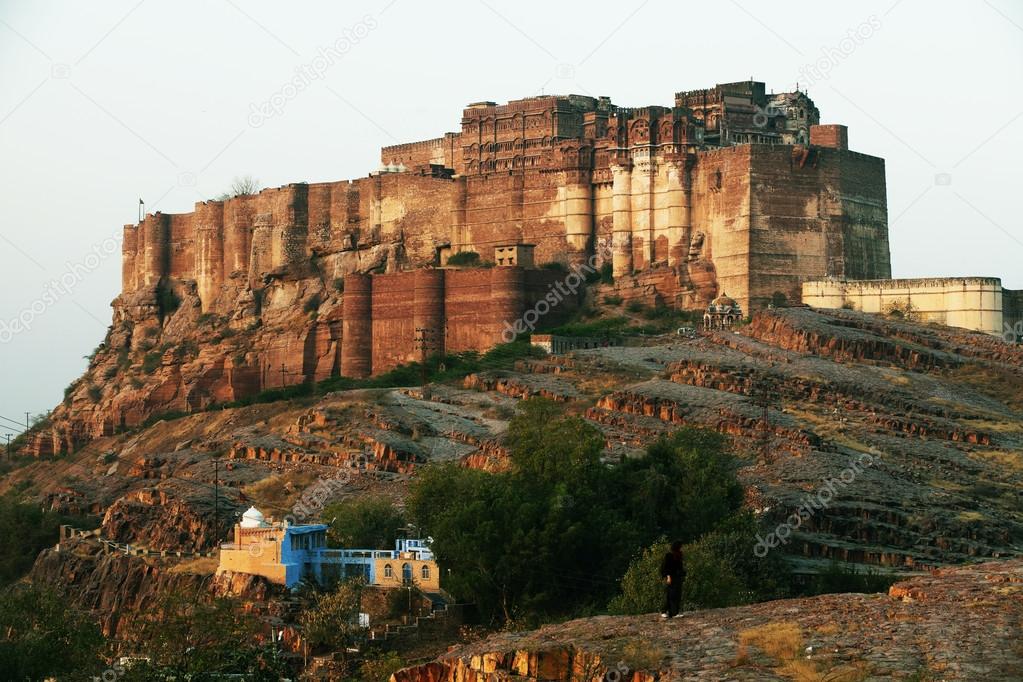 Mehrangarh Fort and Jaswant Thada mausoleum in Jodhpur, Rajasthan, India