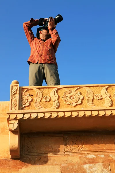 Fotograf w jaisalmer, Radżastan, Indie — Zdjęcie stockowe