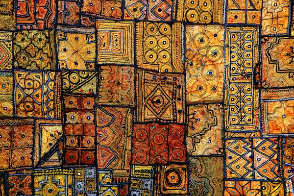 Indian patchwork carpet in Rajasthan, Asia — Stock Photo, Image