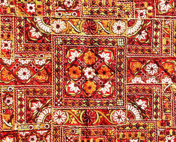 Indian patchwork carpet in Rajasthan, Asia — Stock Photo, Image