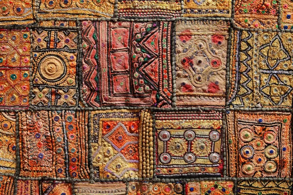 Indiska patchwork matta i rajasthan, Asien — Stockfoto